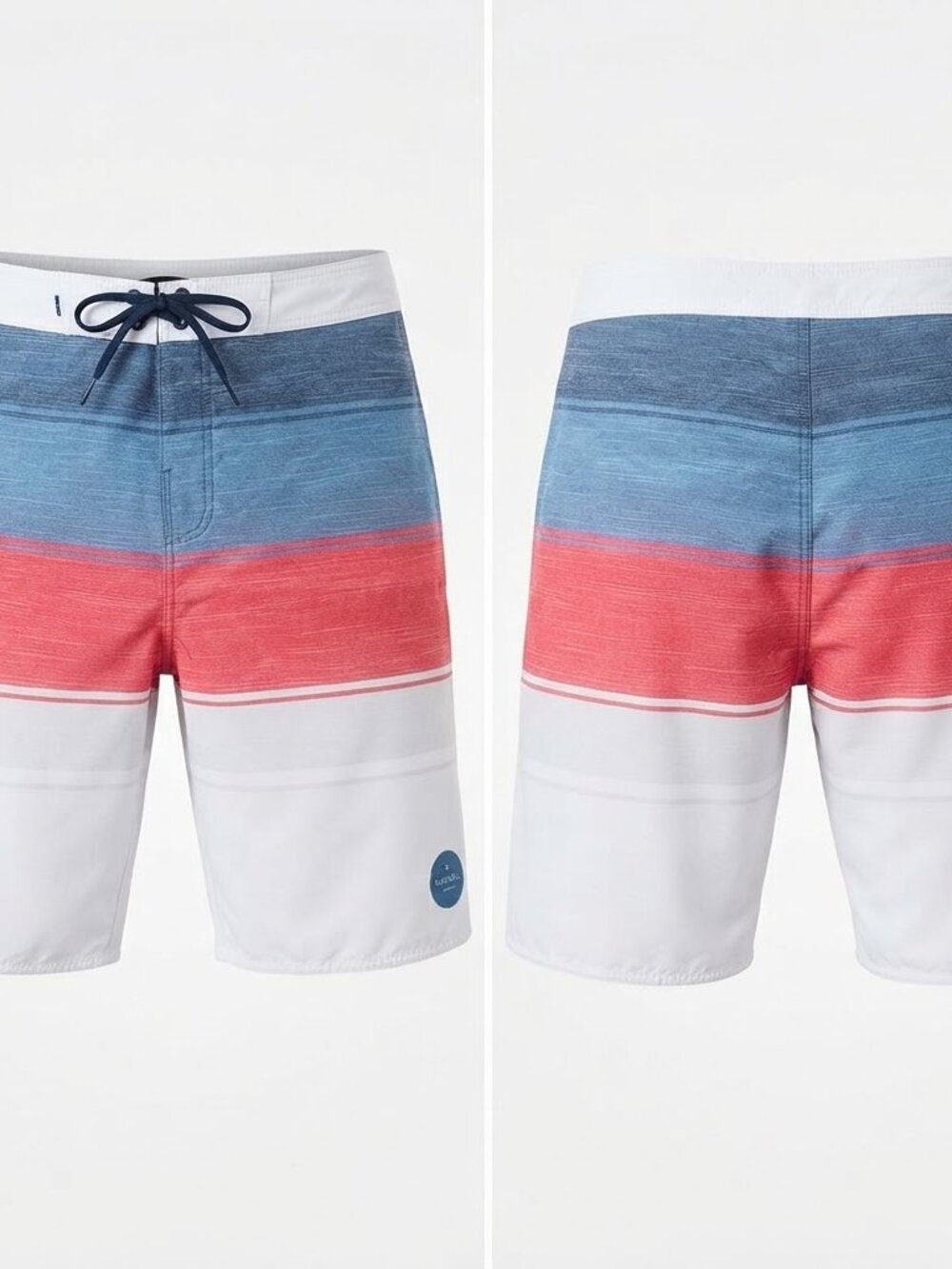 Rip Curl Red White Blue Surf Board Shorts Swim Trunks Sz 34 Cargo Pouch